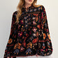 Black Floral Print Shirt