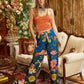 Cobalt Blue Floral Pants