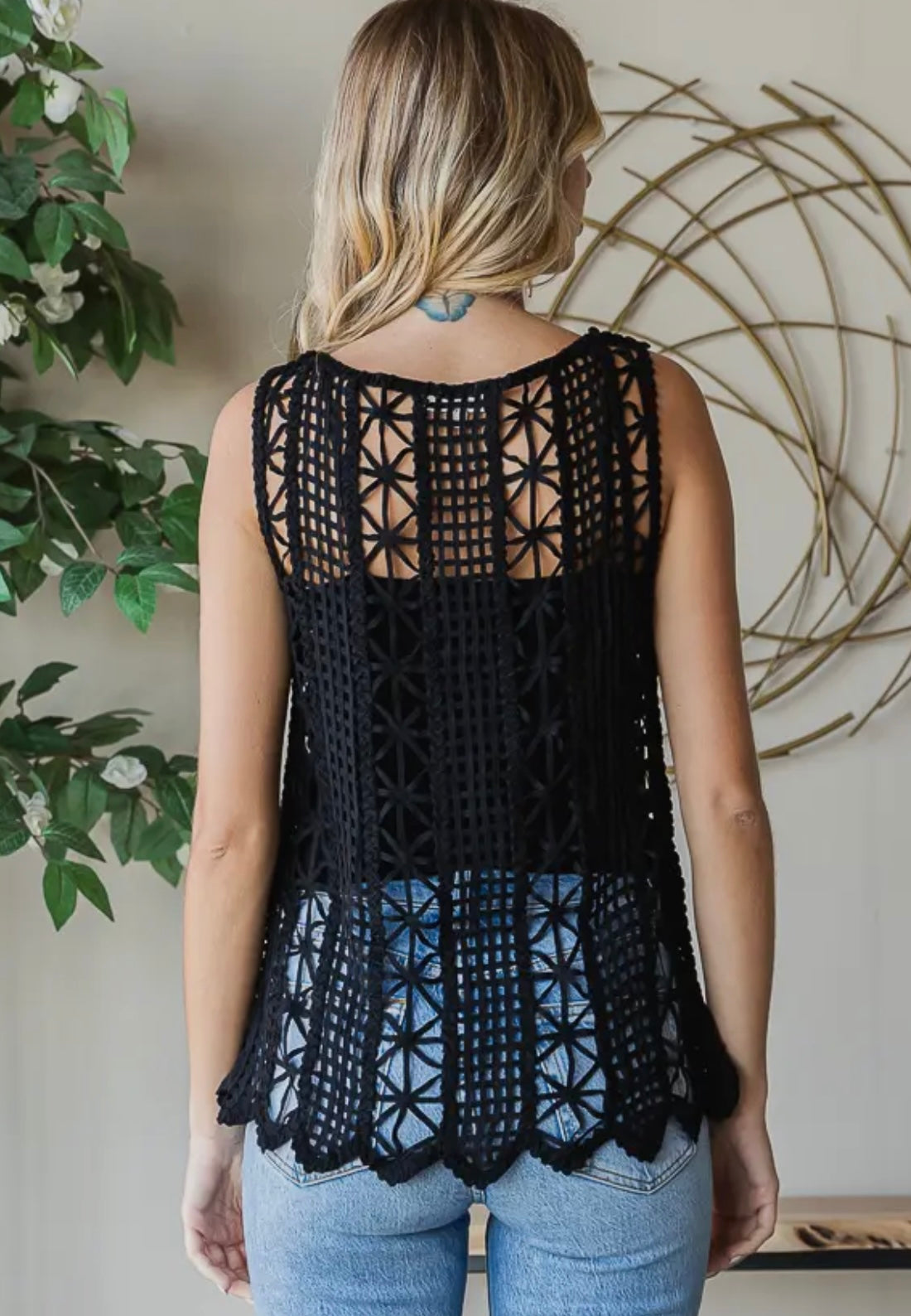 Black Crochet Top