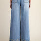Embroidered Wash Denim Jeans