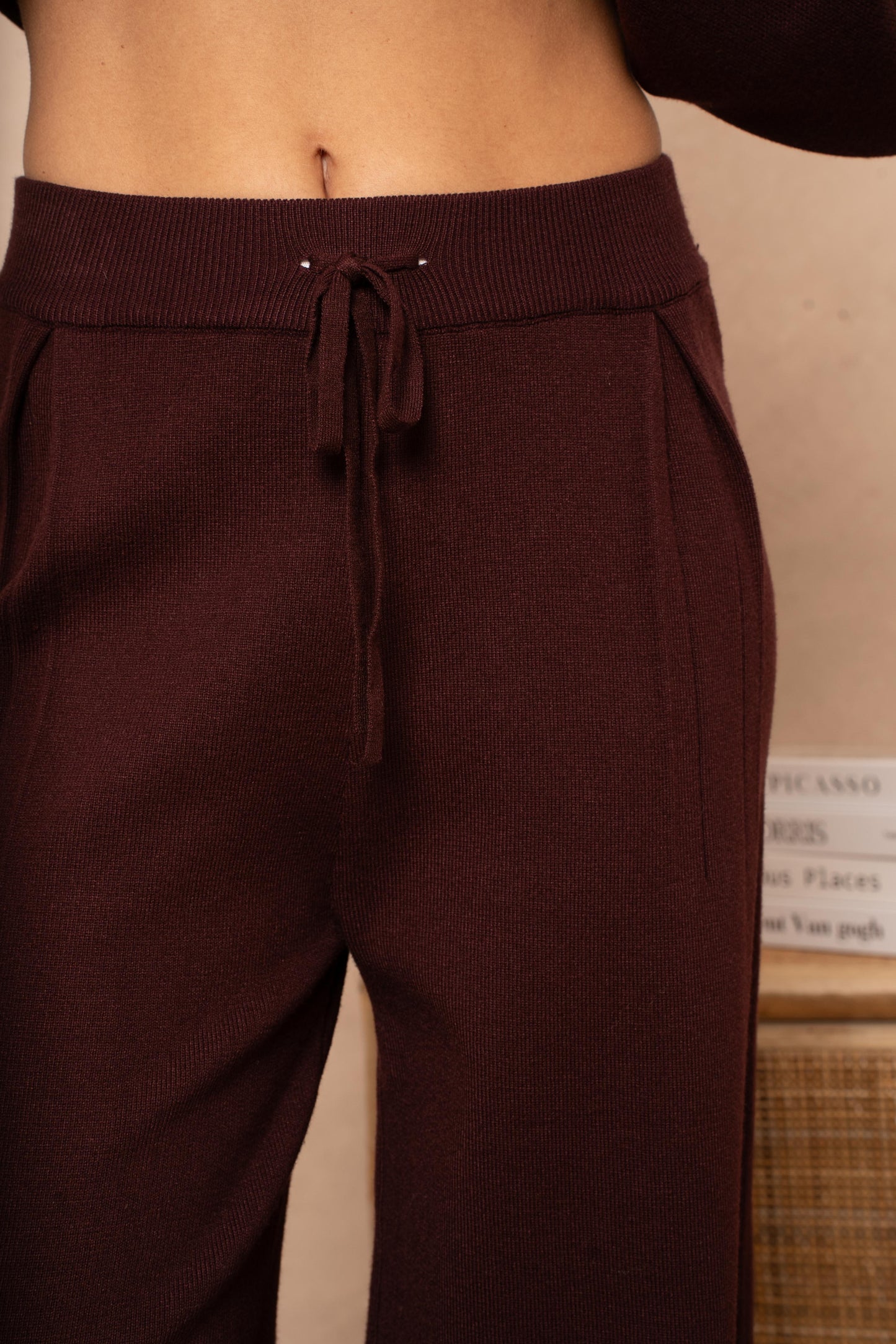 Burgundy Knit Pants