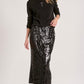 Black Sequin Maxi Skirt