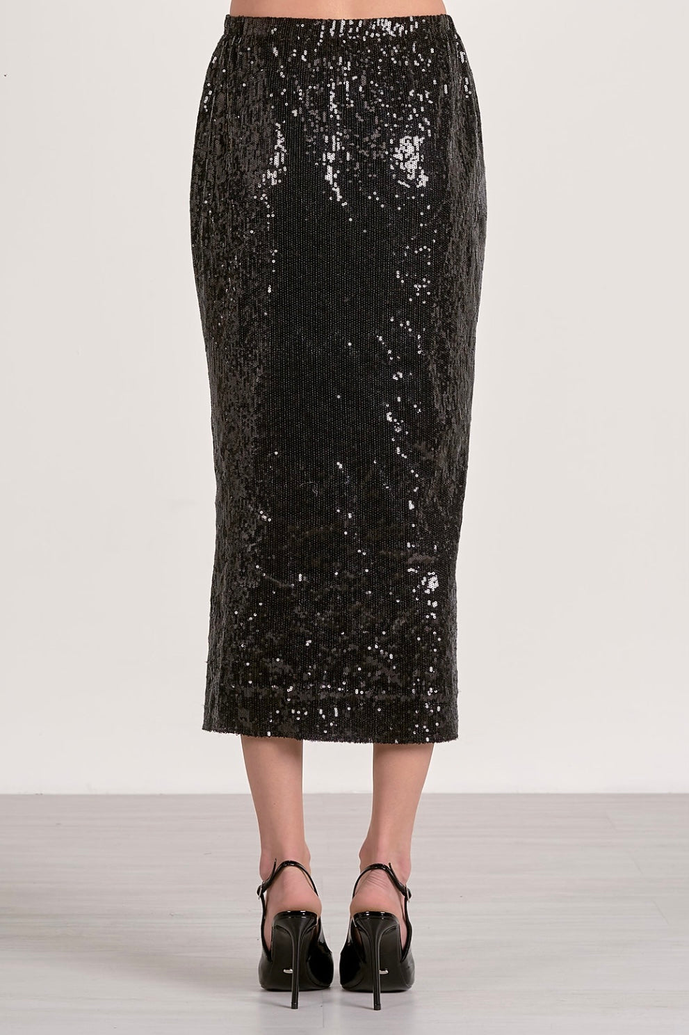 Black Sequin Maxi Skirt