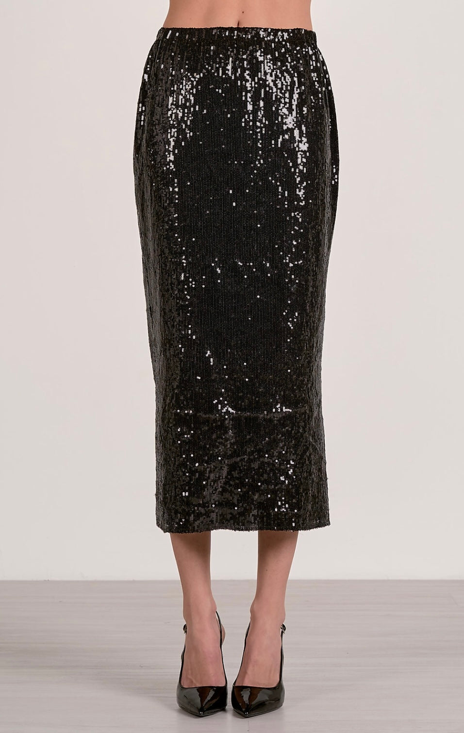 Black Sequin Maxi Skirt