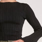Black Plisse Top