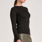 Black Plisse Top