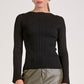 Black Plisse Top