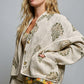 Natural & Olive  Green Linen Jacket