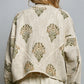 Natural & Olive  Green Linen Jacket