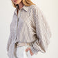 Mushroom Striped Boyfriend Shirt