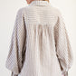 Mushroom Striped Boyfriend Shirt