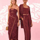 Embroidered Burgundy Linen Pants