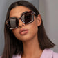 Square Statement Tortoise Sunglasses