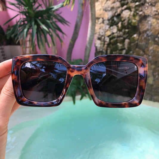 Square Statement Tortoise Sunglasses