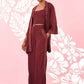 Embroidered Burgundy Linen Pants