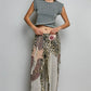 Pink Mixed Media Leopard Jeans