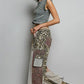 Pink Mixed Media Leopard Jeans