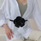 Faux Leather Flower Belt