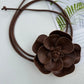 Faux Leather Flower Belt