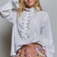 White Ruffle Shirt