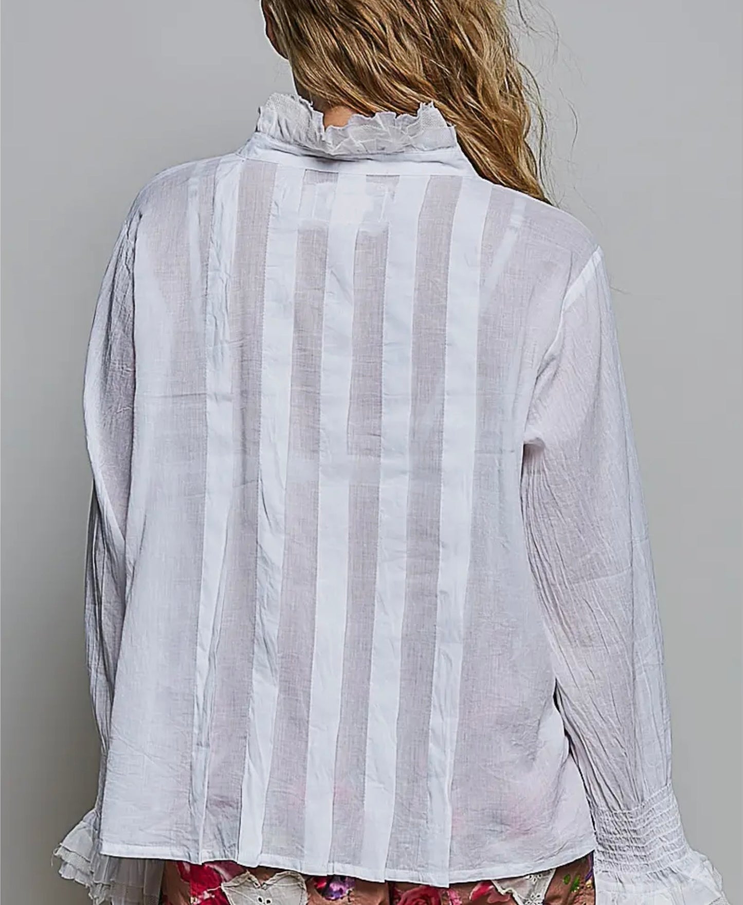 White Ruffle Shirt