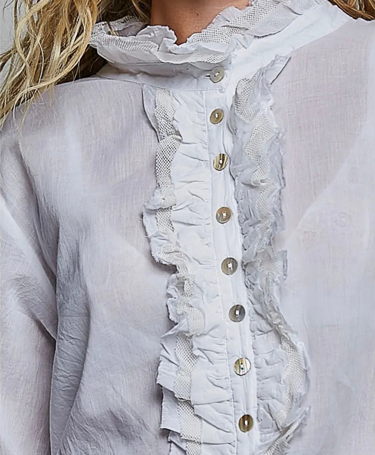 White Ruffle Shirt