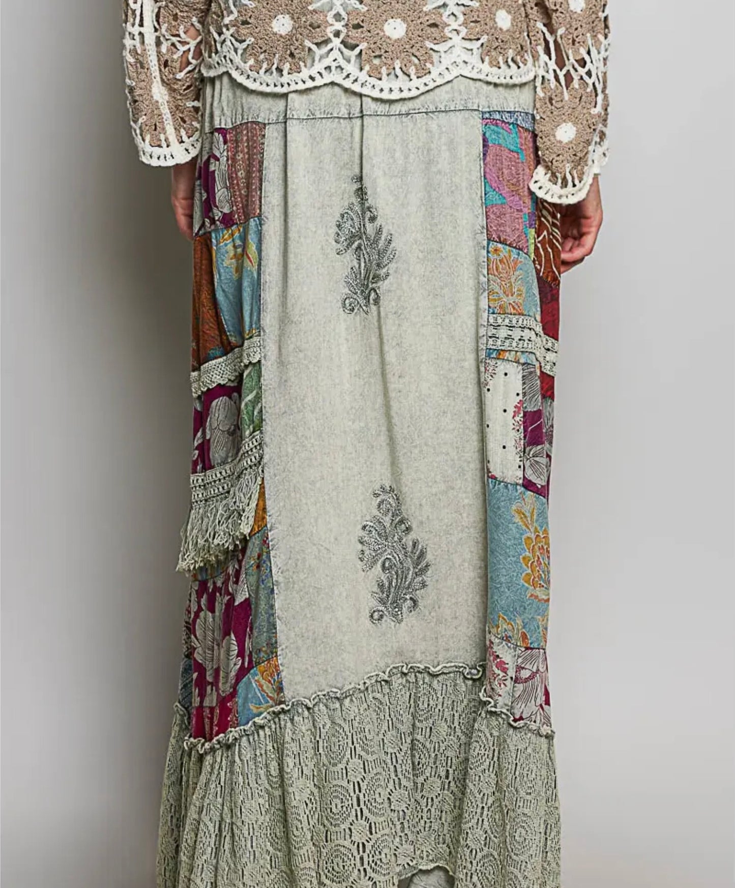 Sage Vintage Wash Maxi Skirt
