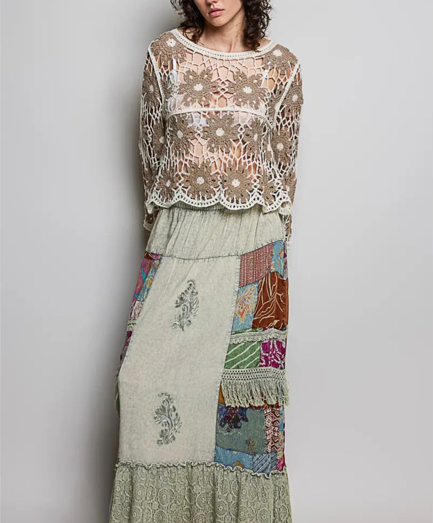 Sage Vintage Wash Maxi Skirt