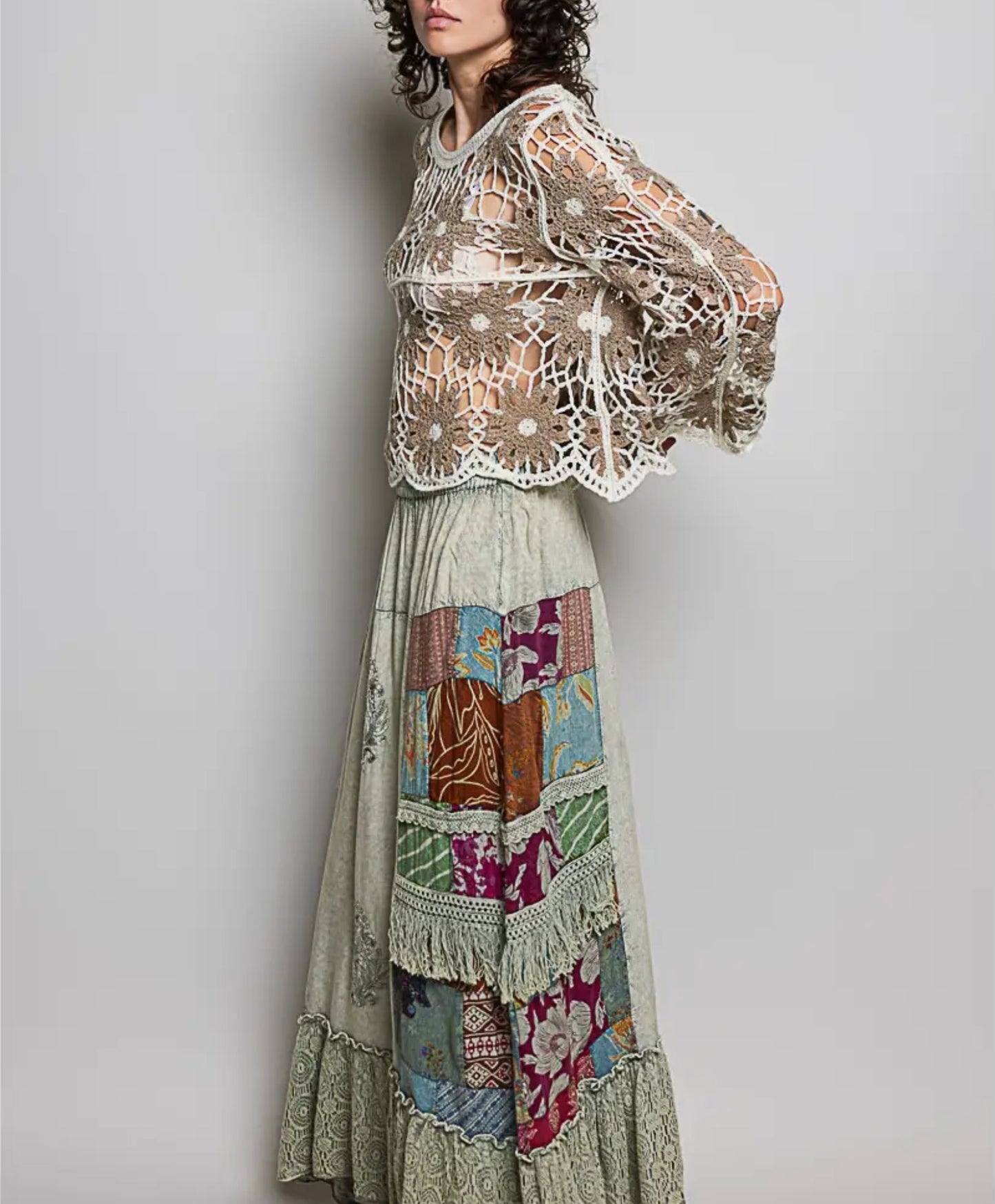 Sage Vintage Wash Maxi Skirt