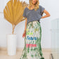 Green Tie Dye Maxi Skirt