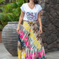 Tie Dye Print Silky Maxi Skirt