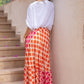 Colourful Print Silky Maxi Skirt