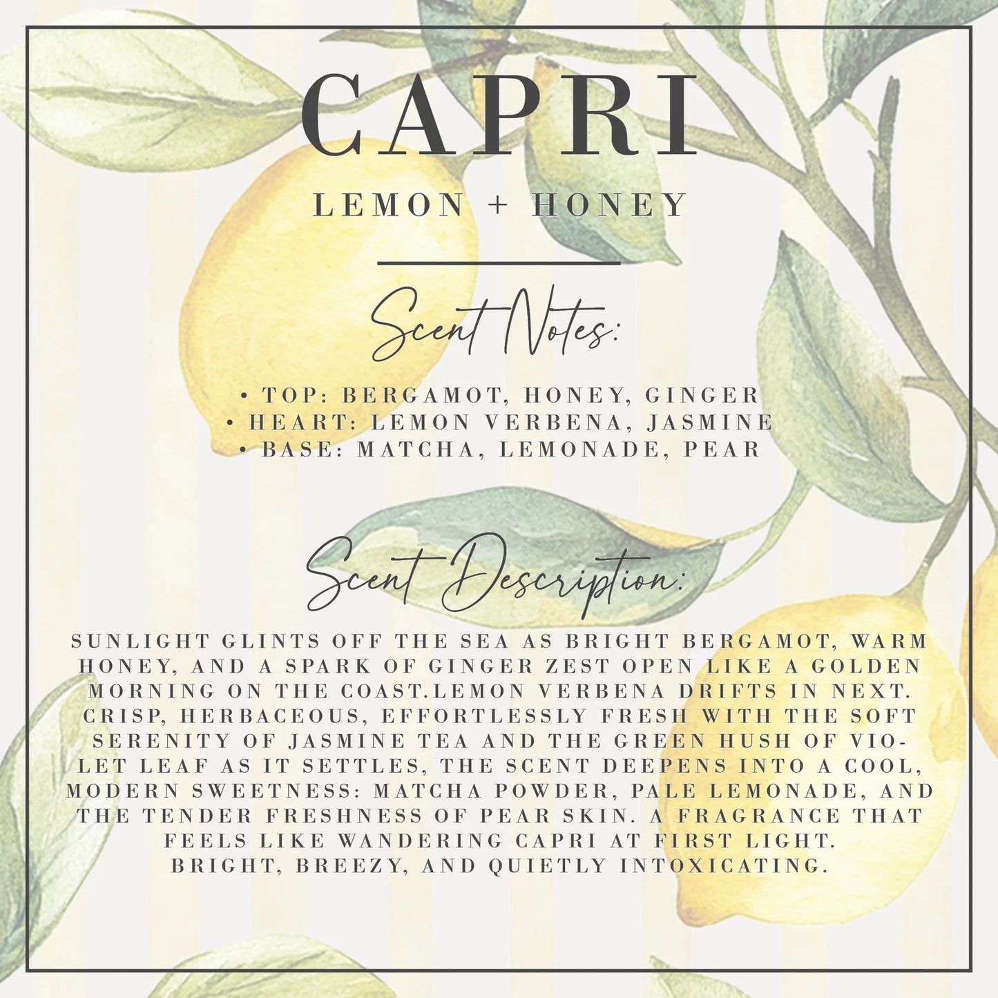 Capri - Lemon & Honey Candle