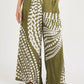 Olive Print Silky Wide Leg Pants