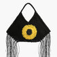 Sunflower Macrame Fringe Bag