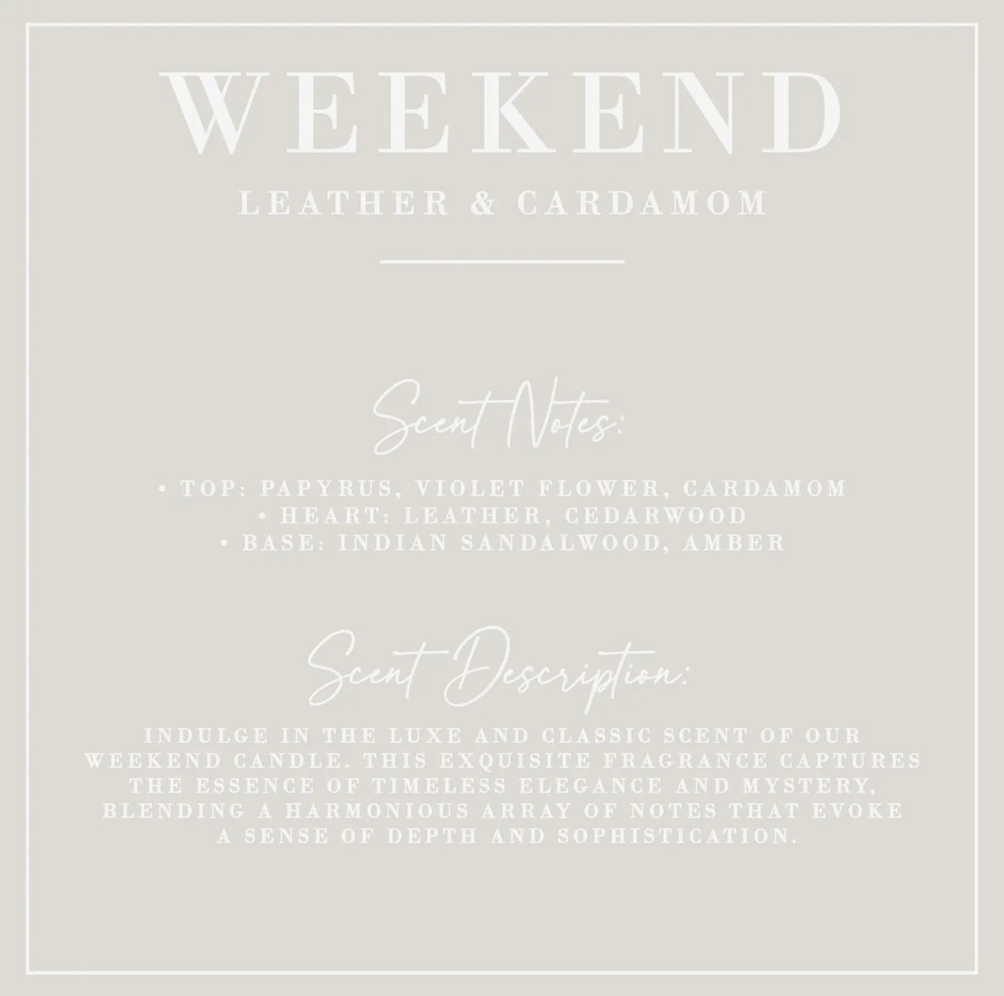 Weekend- Leather & Cardomon Everything Spray