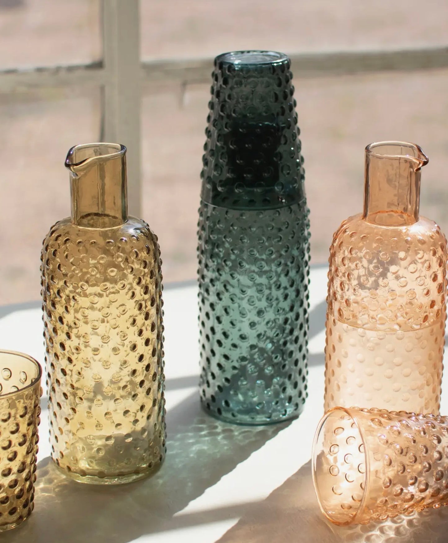 Bubble Glass Carafe with Tumbler