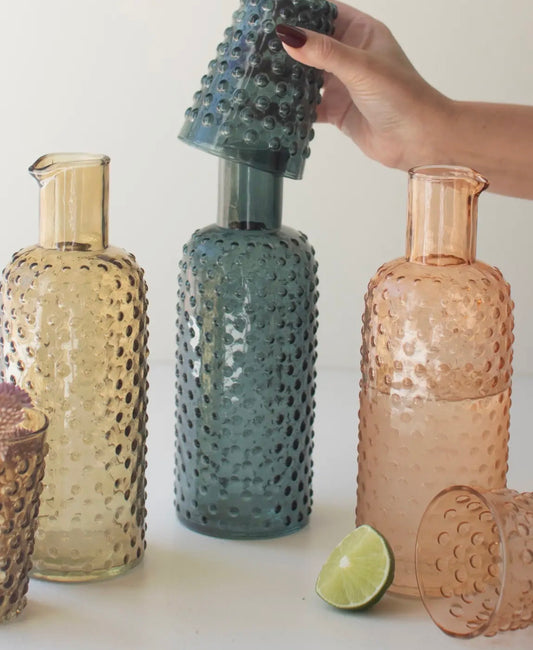 Bubble Glass Carafe with Tumbler