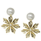 Pearl Floral Brass Earrings