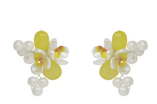 Handmade Yellow Floral Earrings