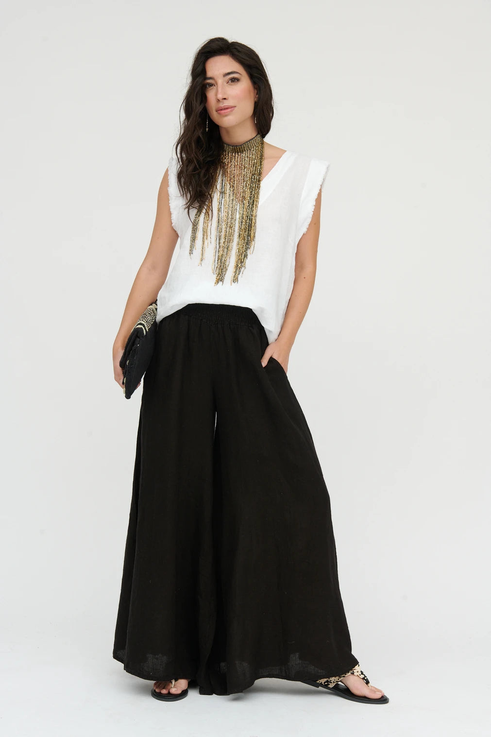 Wide Leg Linen Pants