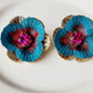 Enamel Pansy Earrings