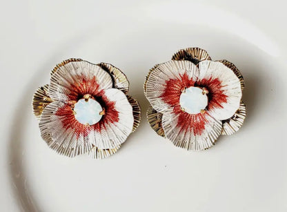 Enamel Pansy Earrings