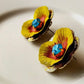 Enamel Pansy Earrings