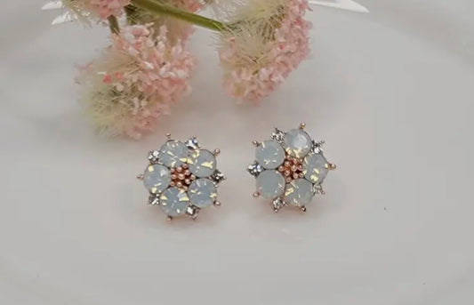 Crystal Flower Stud Earrings