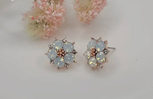 Crystal Flower Stud Earrings