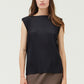 Black Pleated Sleeveless Top