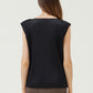 Black Pleated Sleeveless Top