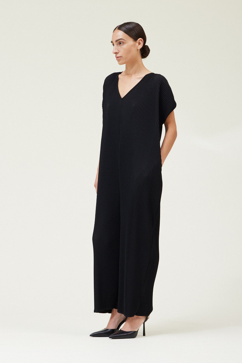 Black Pleated Jumpsuit