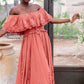Terracotta Off Shoulder Dress